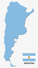 argentina map with flag