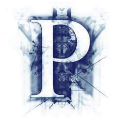 Blue Abstract Letter P