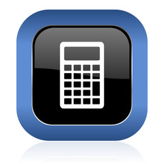 calculator square glossy icon