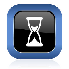 time square glossy icon hourglass sign