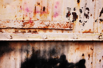 old rusty metal background with cracked paint