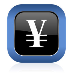 yen square glossy icon