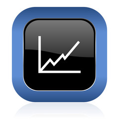 chart square glossy icon stock sign