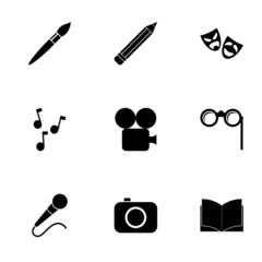 Vector black art icon set