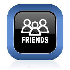 friends square glossy icon