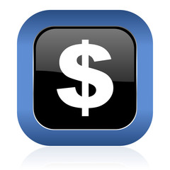 dollar square glossy icon us dollar sign