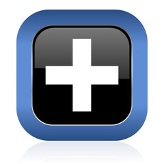 plus square glossy icon cross sign
