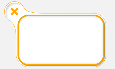 yellow frame for your text and multiplcation symbol