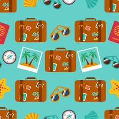 seamless backgrounds of travel, summer