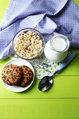 Homemade yogurt and delicious  cereals in bowl
