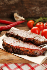 Composition with tasty roasted meat