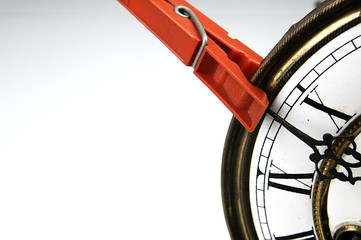 Fototapeta premium Clothespin stop the clock.