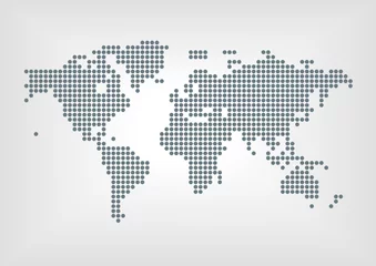 Poster Vector illustration of dotted world map with all continent © iconimage