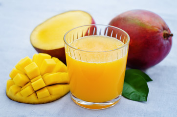mango juice and fresh mango