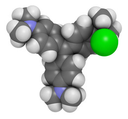 Crystal (gentian) violet molecule. Dye used in Gram staining.