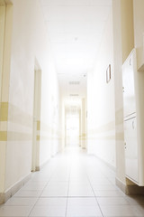 Empty corridor in fitness center