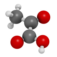 Pyruvic acid (pyruvate) molecule. 