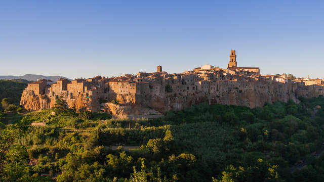 panoramic view of Pitigliano famous village of   tuscany Maremma