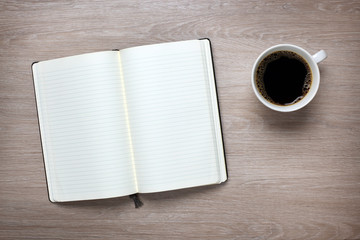 Open book on office desk