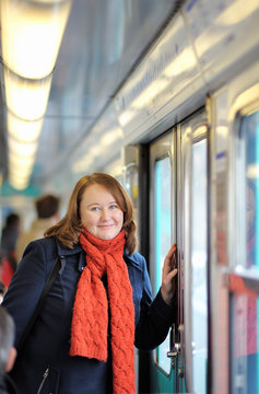 Woman in Parisian metro
