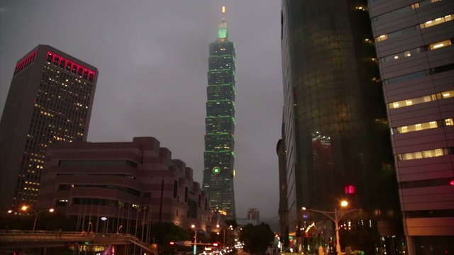 Night footage of Xinyi Financial district
