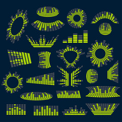 Set of digital music  equalizer vector design elements