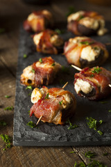 Homemade Bacon Wrapped Mushrooms