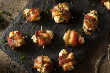 Homemade Bacon Wrapped Mushrooms