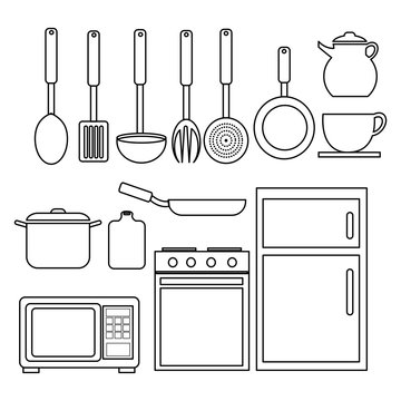 Kitchen design, vector illustration.