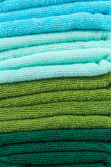 Background texture of Pile of colorful clean towels