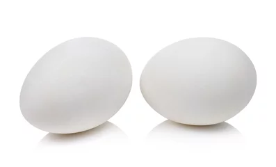 Outdoor-Kissen white eggs on a White Background © sommai