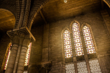 Inside of a large, modern church