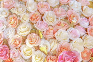 Rose fake flower, Soft focus and soft Pastel Tone Effect