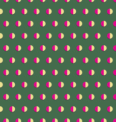 The color of the half circle abstract on green background