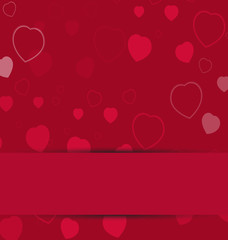 Heart  Valentines day card vector background