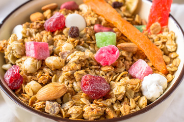 Muesli with fruit and nuts