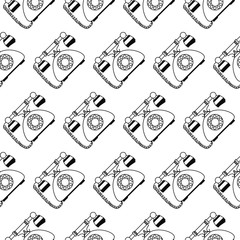 Old-school retro phones. Seamless background