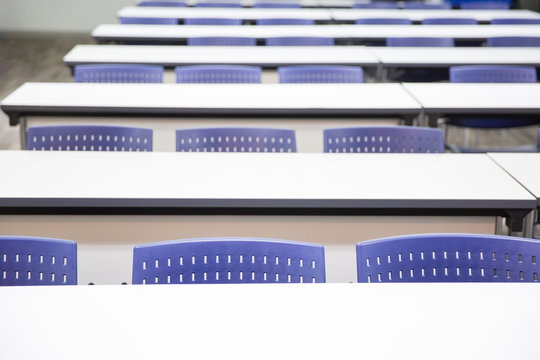 Classroom tables and chairs - Stock Image