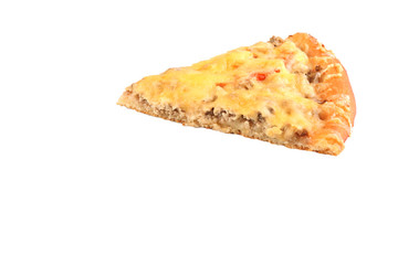 Итальянская пицца с мясом на белом фоне