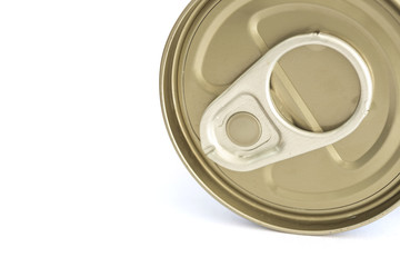 Aluminum canned food isolated on white background
