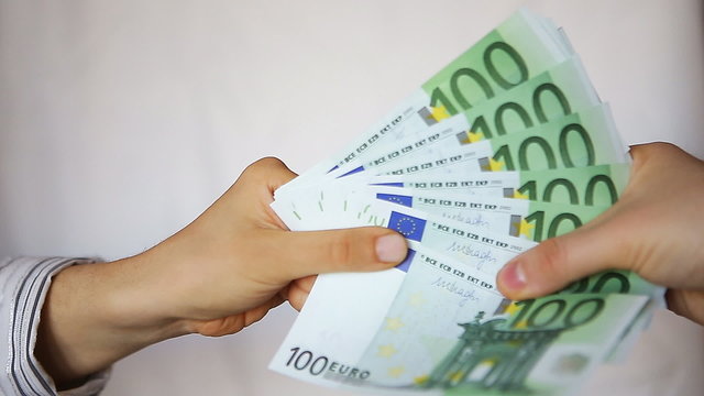 Take and count money euro