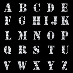 Diamond alphabet, letters from A to Z,