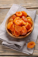 Dried apricots in a bowl