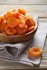 Dried apricots in a bowl
