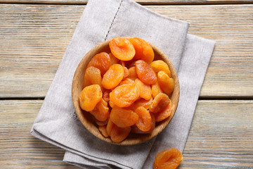 Tasty dried apricots in a bowl