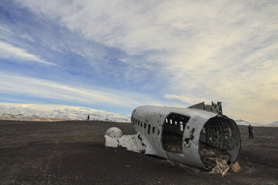 il relitto aereo precipitato in Islanda, a  Sólheimasandur 