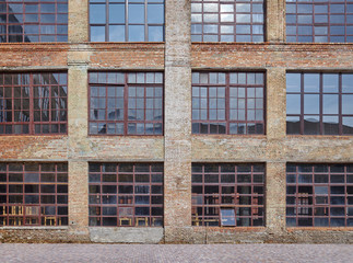 Window of the old brick building
