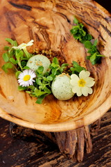 Fine dining gourmet Ice cream dessert in the wooden plate