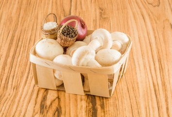 mushrooms in a basket