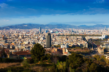 Fototapeta premium Top view of Barcelona